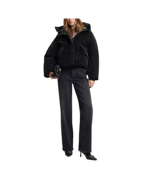 HUGO Jassen ,Zwart ,Leer Florita-3 Jacket in het Black voor heren