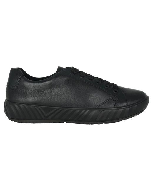 Ara Black Schwarzer leder-sneaker mit weiter passform