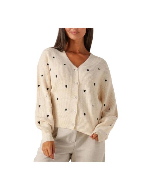 Y.A.S Truien & Vesten ,Polyester Geborduurde Gebreide Vest Voor Vrouwen in het Natural