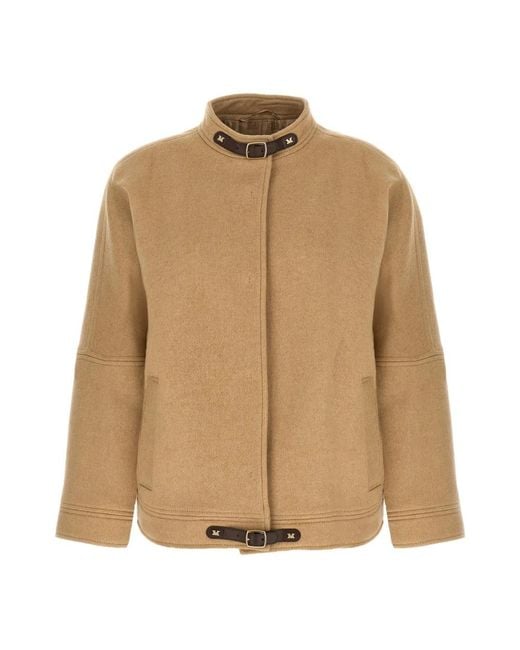Max Mara Fascia Bomber Jacket in het Natural