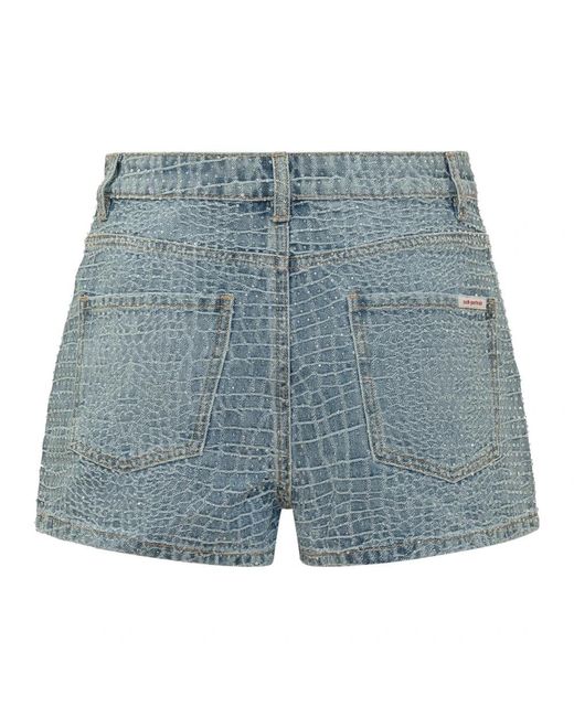 Self-Portrait Blue Denim Shorts