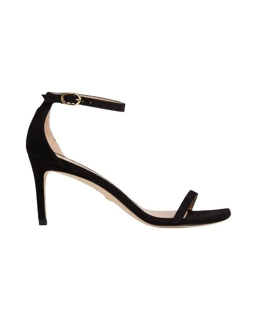 Stuart Weitzman Black Nudistcurve 75 Sandal