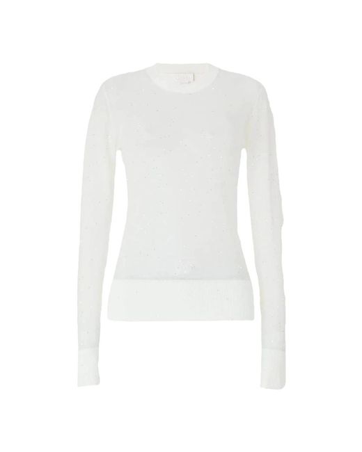 Genny Round-Neck Knitwear in het White