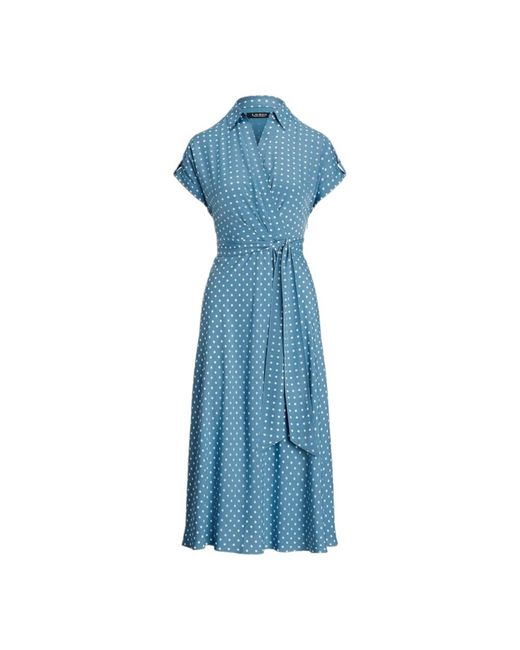 Wrap dresses Ralph Lauren de color Blue