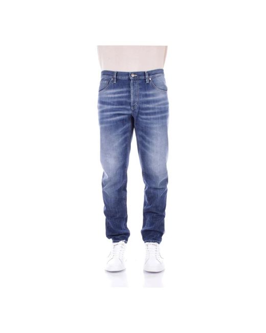 Jeans denim con logo tasca posteriore di Dondup in Blue da Uomo