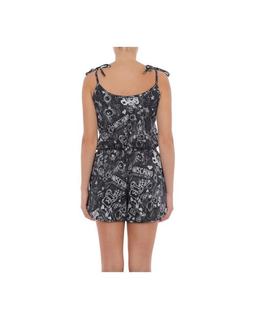 Moschino Underbear Tuta Corta Cotone in het Black