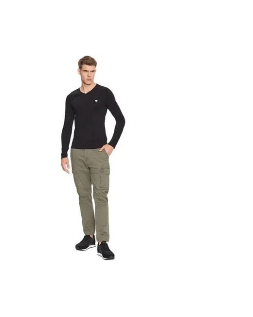 Guess Modernes Core Langarm T-Shirt in Black für Herren