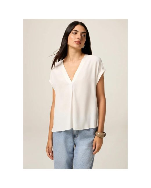 Oltre V-Hals Blouse in het White