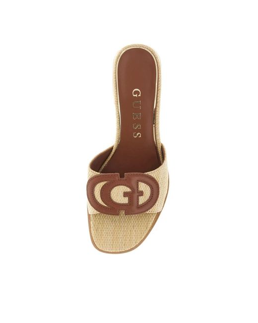 Guess Natural Heeled Mules