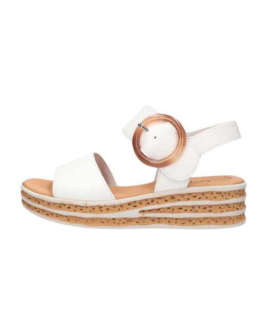 Gabor Schoenen ,Wit ,Leer Witte Sandaal 550.2 Comfort Style in het White