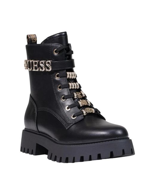 Guess Black Lace-Up Boots