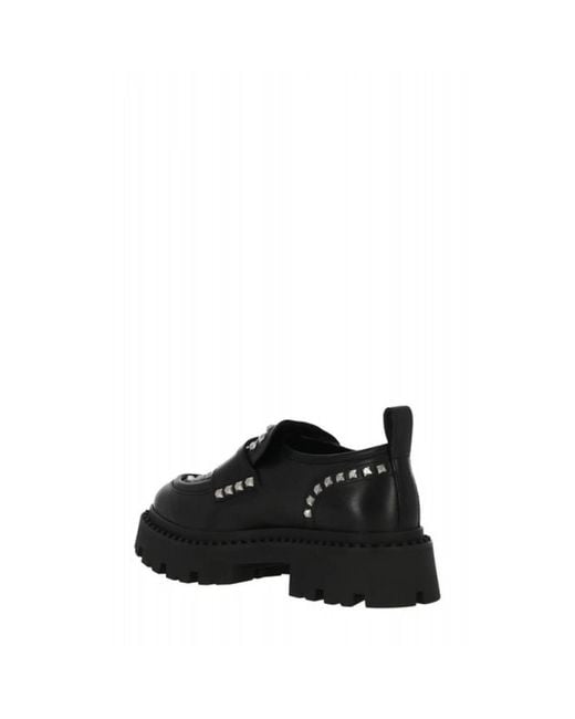 Ash Black Genie Studded Leather Loafers