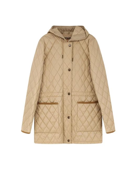 Burberry Jassen ,Nylon Gewatteerde Nylon Parka in het Natural