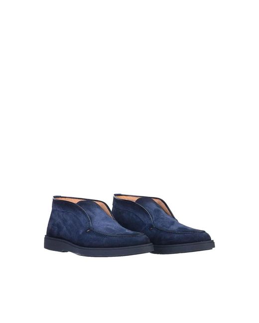 Santoni Blue Ankle Boots for men