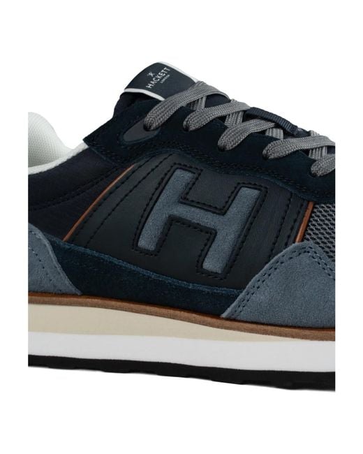 Hackett Luxuriöse suede leather mix sneakers in Blue für Herren