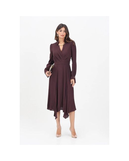 Elisabetta Franchi Purple Midi Dresses