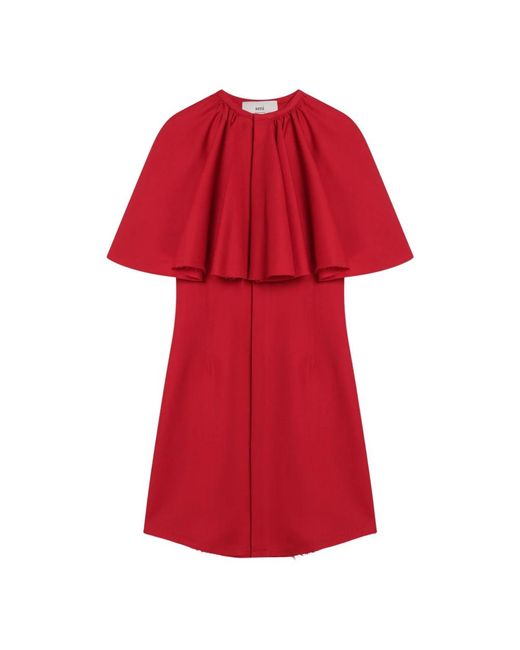AMI Red Mini Wool Dress