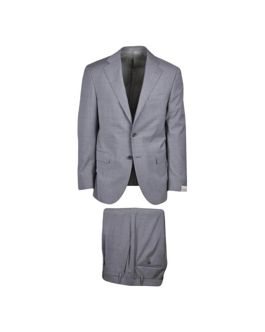 Corneliani Gray Single Breasted Suits for men