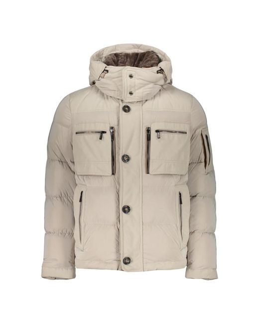 Moorer Jassen ,Polyester Donsjack Met Capuchon in het Natural voor heren