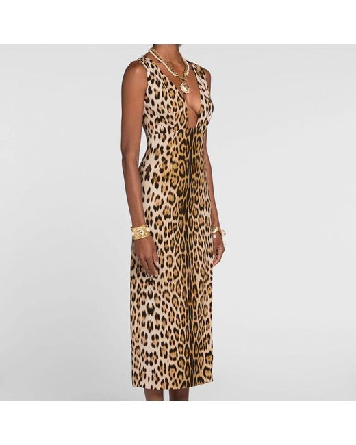 Roberto Cavalli Natural Midi Dresses