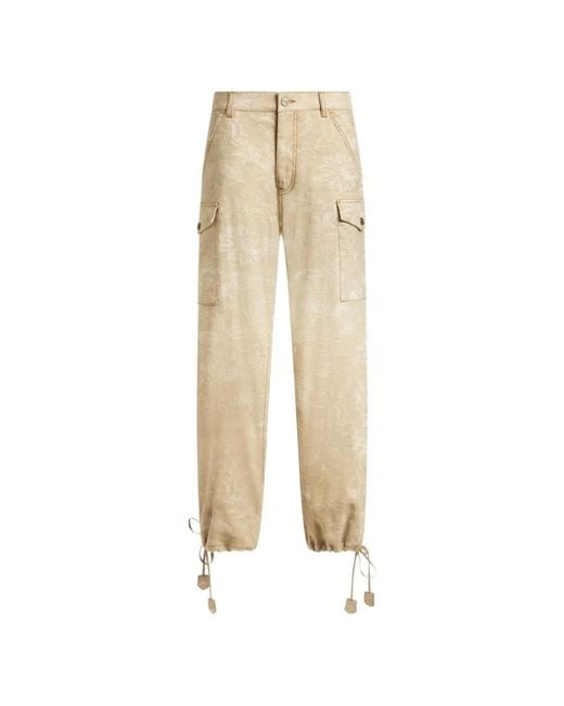 Etro Cargo Broek Van Katoen Met Print in het Natural