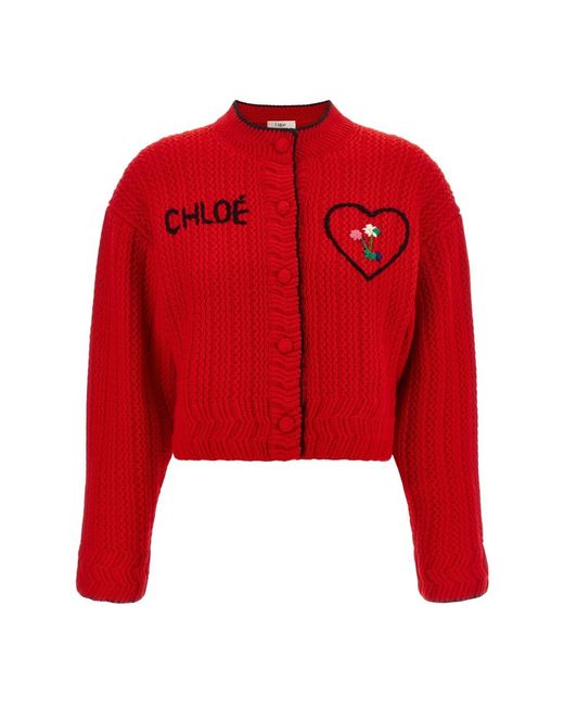 Cardigans Chloé de color Red