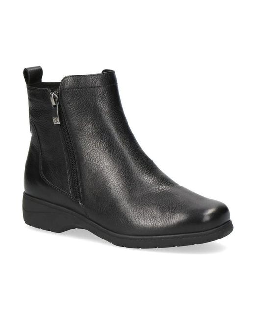 Caprice Black Ankle Boots