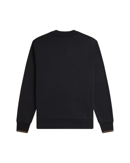 Fred Perry Hoodies & Sweatvesten ,Zwart ,Katoen Sweatshirt Met Ronde Hals in het Blue voor heren