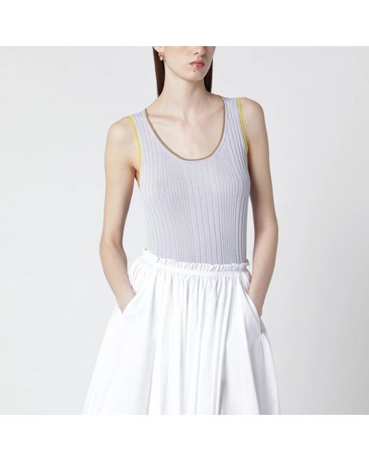 Roberto Collina White Sleeveless Tops
