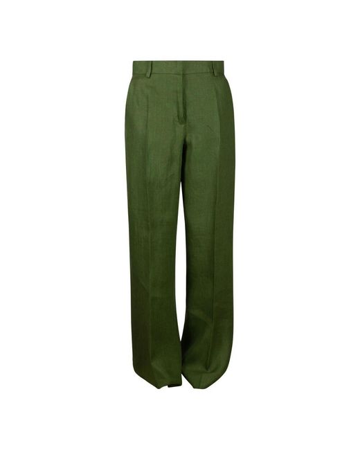 Weekend by Maxmara Green Grüne Gekürzte Texturierte Hose