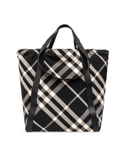 Burberry Karierte shopper-tasche in Black für Herren