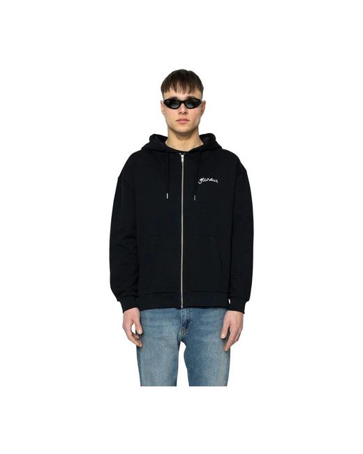FLANEUR HOMME Schwarzer zip-up hoodie in Black für Herren