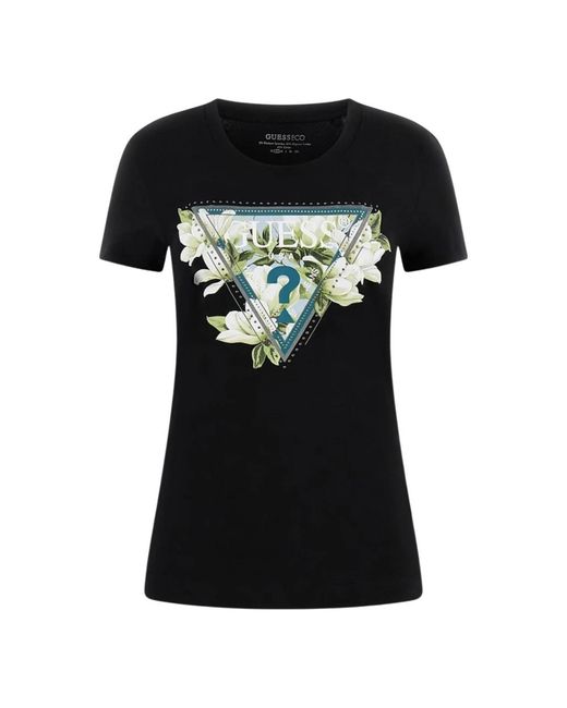 Guess Camelia Triangle Tee in het Black