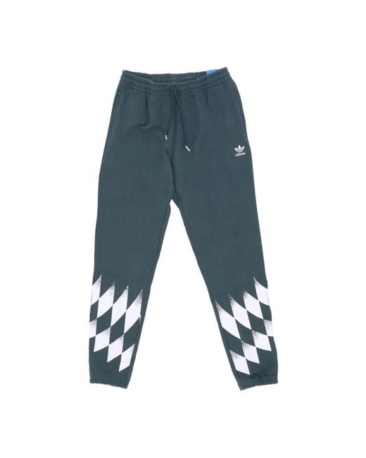 Adidas Fitness ,Groen ,Katoen Graphic Mintgroene Fleece Joggingbroek Trainingspak in het Blue voor heren