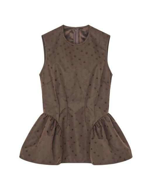 CECILIE BAHNSEN Brown Sleeveless Tops