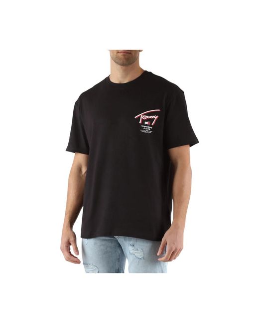 Tommy Hilfiger Baumwoll logo print t-shirt in Black für Herren