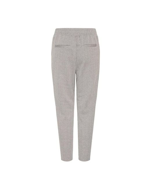 Ichi Gray Slim-Fit Trousers