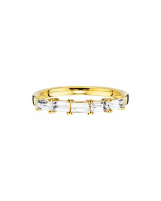 Caï Zilveren Ring Met Witte Topaas in het Metallic