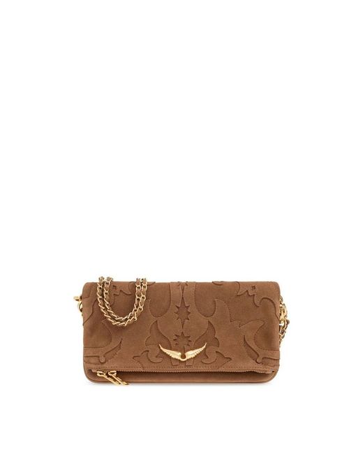 Zadig & Voltaire Brown Rock Suede Clutch