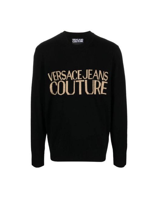 Versace Black Round-Neck Knitwear for men