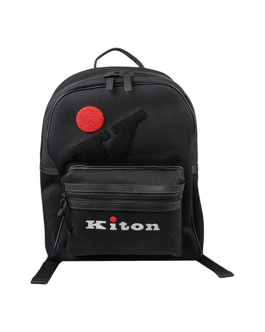 Kiton Black Backpacks for men