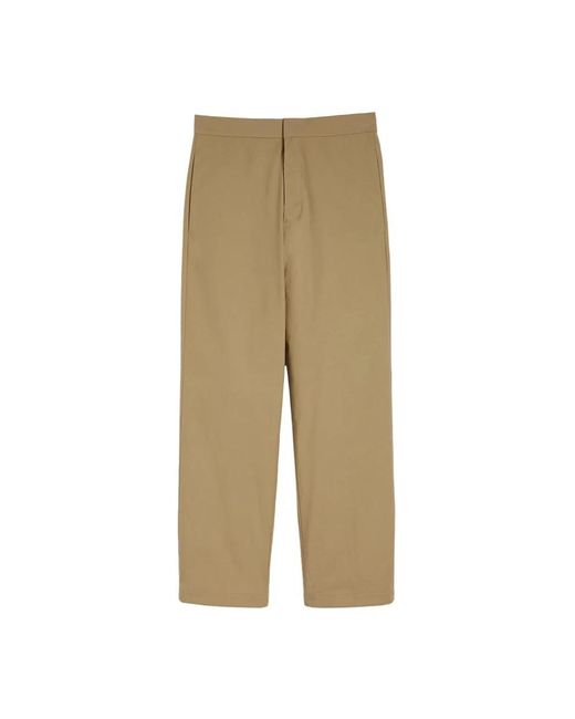 Jil Sander Broeken ,Bruin ,Bruine Logo Zakbroek in het Natural voor heren