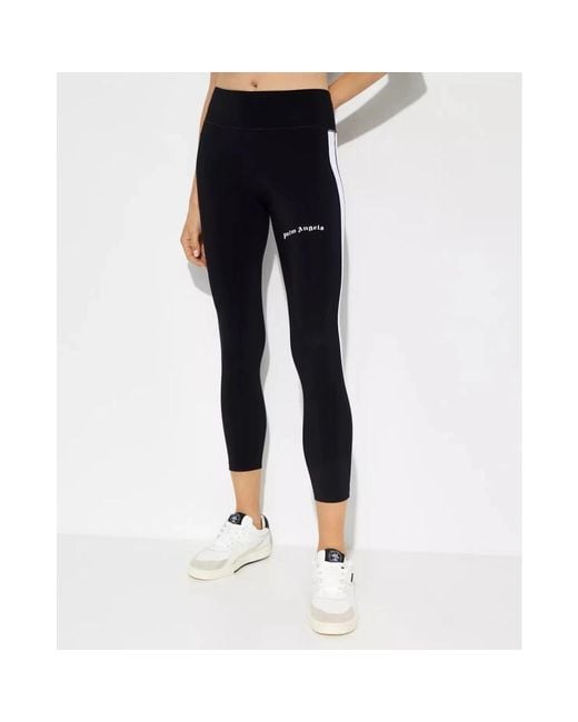 Leggings neri con strisce laterali di Palm Angels in Black
