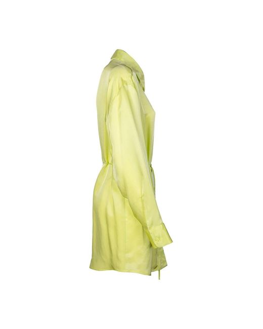 Erika Cavallini Semi Couture Yellow Shirt Dresses