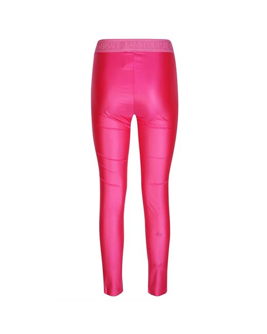 Versace Pink Glänzende kycra leggings