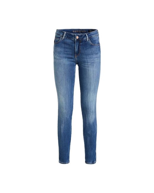Guess Enge Jeans in Blau - Lyst