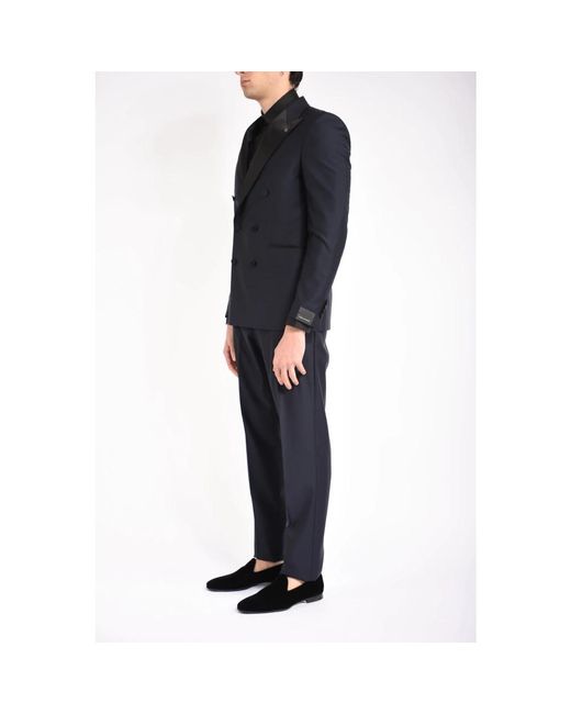 Tagliatore Kostuums ,Blauw ,Wol Double Breasted Suits in het Black voor heren