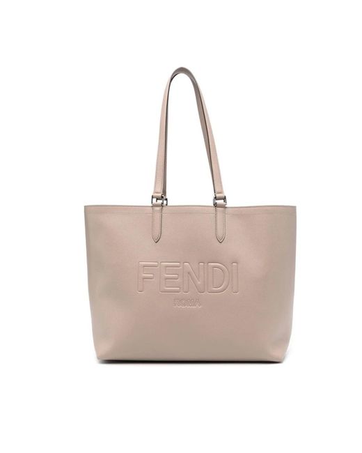 Fendi Leren Schoudertas Elegant Ontwerp in het Natural