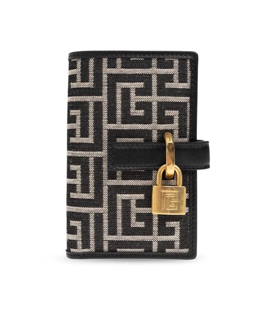 Balmain Accessoires ,Zwart ,Leer Monogram Portemonnee in het Black voor heren