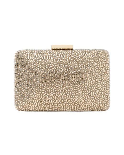 TWENTYFOUR Zilveren Kristallen Clutch in het Metallic
